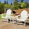 3Pcs Patio Adirondack Chair And Side Table Set Weather Resistant W/ Cup Holder